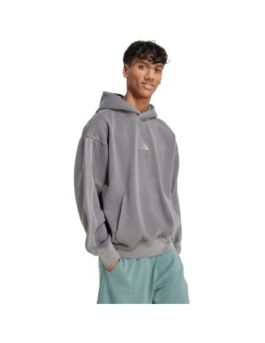 Men's adidas ALL SZN Fleece Washed Hoodie gray JL6539