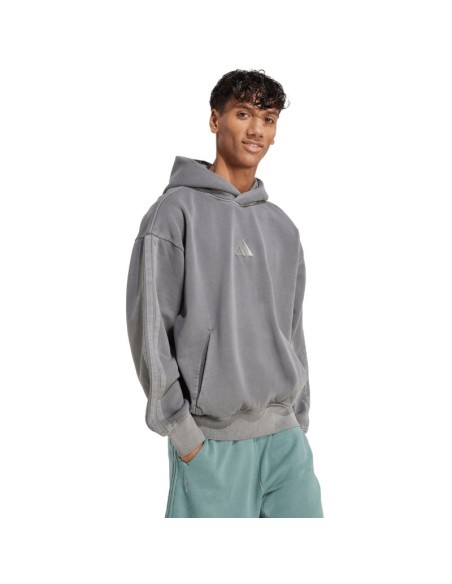 Men's adidas ALL SZN Fleece Washed Hoodie gray JL6539
