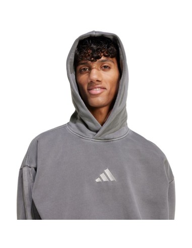 Men's adidas ALL SZN Fleece Washed Hoodie gray JL6539