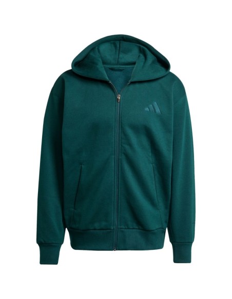 Men's adidas ALL SZN Fleece FullZip Sweatshirt Green JX5101