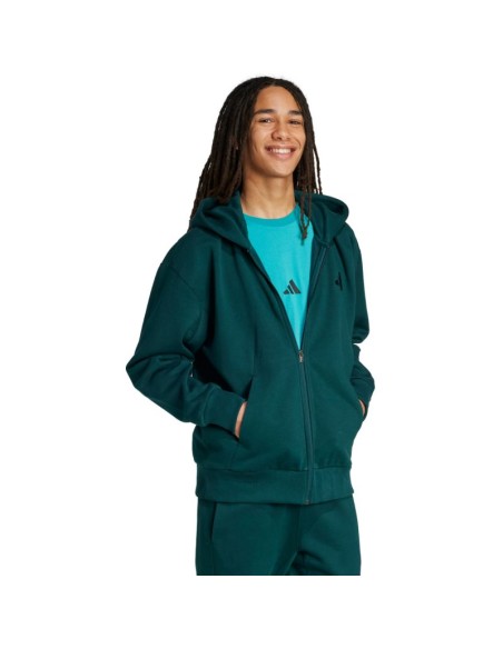Men's adidas ALL SZN Fleece FullZip Sweatshirt Green JX5101