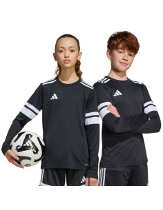 adidas Squadra 25 Long Sleeve Jersey for Kids Black and White JJ0047