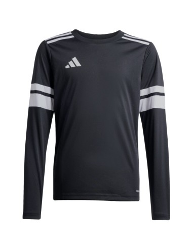 adidas Squadra 25 Long Sleeve Jersey for Kids Black and White JJ0047