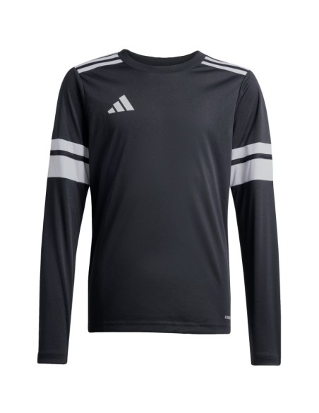 adidas Squadra 25 Long Sleeve Jersey for Kids Black and White JJ0047