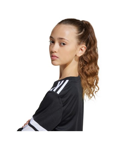 adidas Squadra 25 Long Sleeve Jersey for Kids Black and White JJ0047