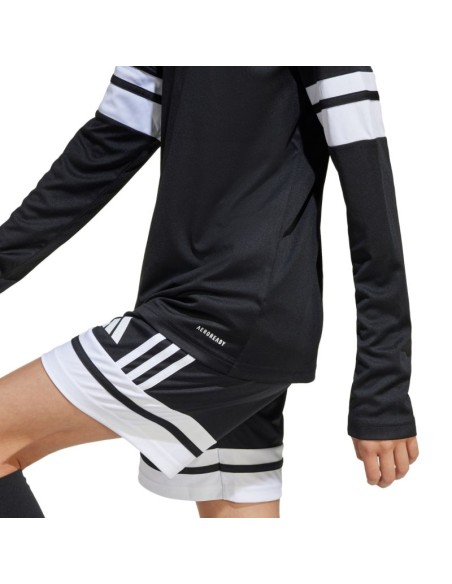 adidas Squadra 25 Long Sleeve Jersey for Kids Black and White JJ0047