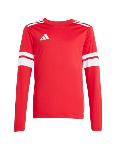 adidas Squadra 25 Long Sleeve Jersey for Kids Red and White JJ0041