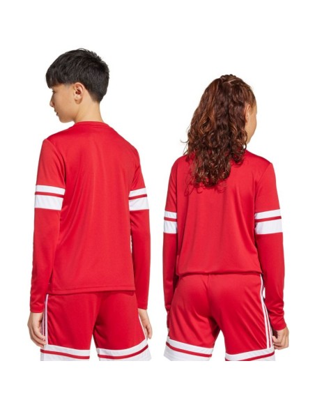 adidas Squadra 25 Long Sleeve Jersey for Kids Red and White JJ0041