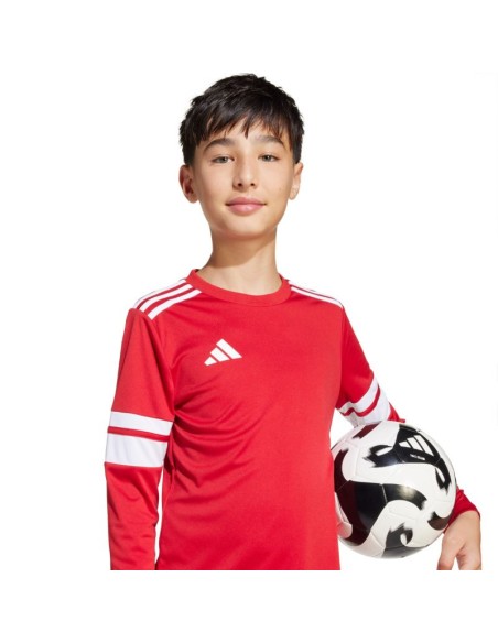 adidas Squadra 25 Long Sleeve Jersey for Kids Red and White JJ0041