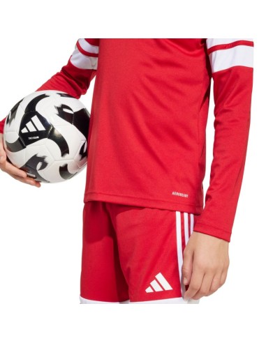adidas Squadra 25 Long Sleeve Jersey for Kids Red and White JJ0041