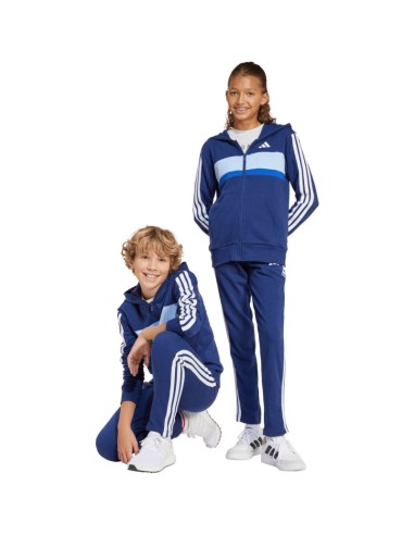 adidas Seasonal Essentials Tiberio 3Stripes French Terry Tracksuit for Kids Navy Blue JI6035