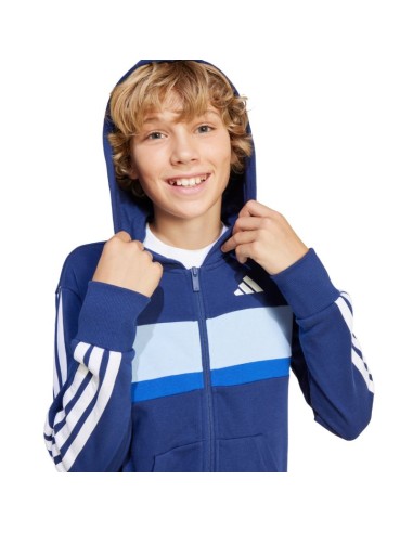 adidas Seasonal Essentials Tiberio 3Stripes French Terry Tracksuit for Kids Navy Blue JI6035