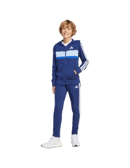 adidas Seasonal Essentials Tiberio 3Stripes French Terry Tracksuit for Kids Navy Blue JI6035