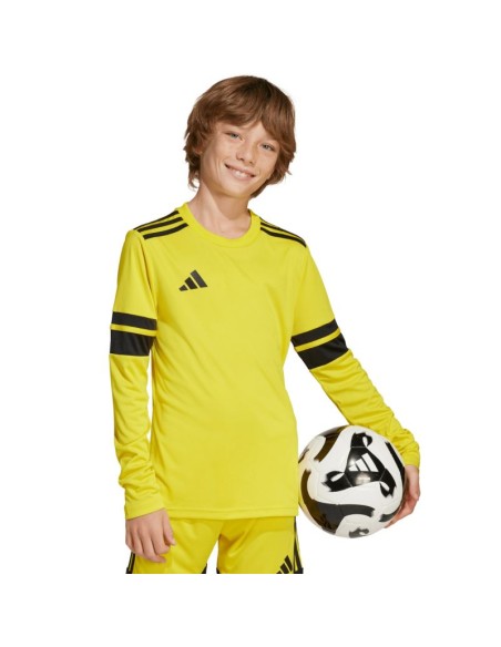 adidas Squadra 25 Long Sleeve Kids TShirt Yellow JJ0043