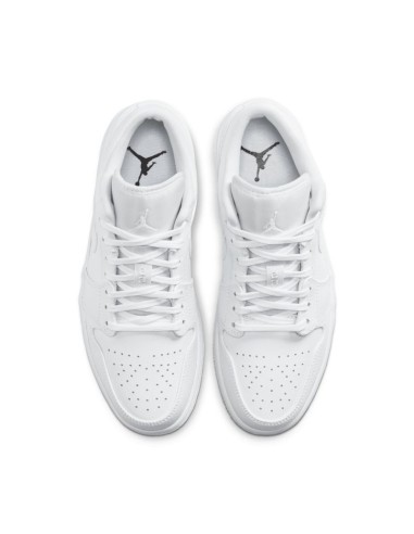 Jordan 1 Low Triple White Tumbled Leather 553558130 MBS