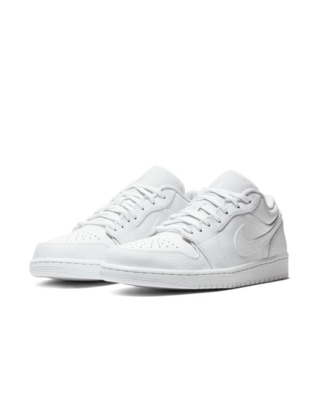 Jordan 1 Low Triple White Tumbled Leather 553558130 MBS