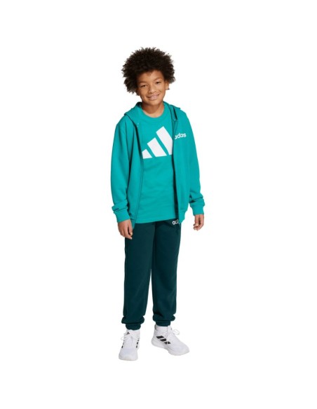 Adidas Essentials green kids tracksuit JN2427