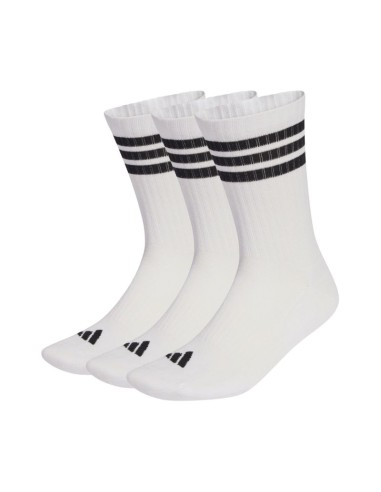 Adidas 3Stripes Cushioned Sportswear Crew 3 pair socks white and black JZ0532
