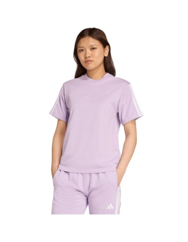 adidas Essentials 3Stripes Cotton Women's TShirt Light Purple JV7362