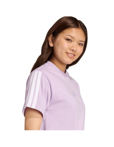 adidas Essentials 3Stripes Cotton Women's TShirt Light Purple JV7362