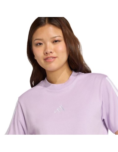 adidas Essentials 3Stripes Cotton Women's TShirt Light Purple JV7362