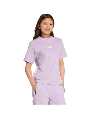 adidas Essentials 3Stripes Cotton Women's TShirt Light Purple JX7619