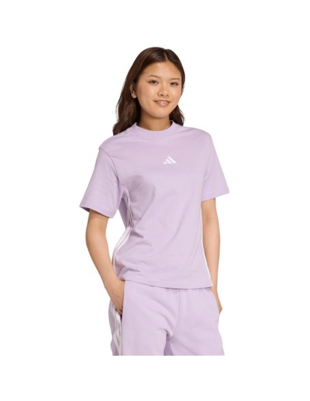 adidas Essentials 3Stripes Cotton Women's TShirt Light Purple JX7619