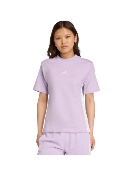 adidas Essentials 3Stripes Cotton Women's TShirt Light Purple JX7619