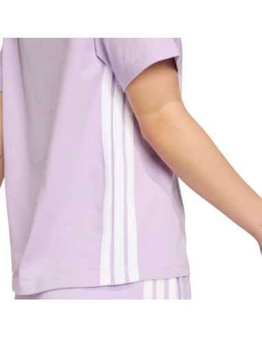 adidas Essentials 3Stripes Cotton Women's TShirt Light Purple JX7619