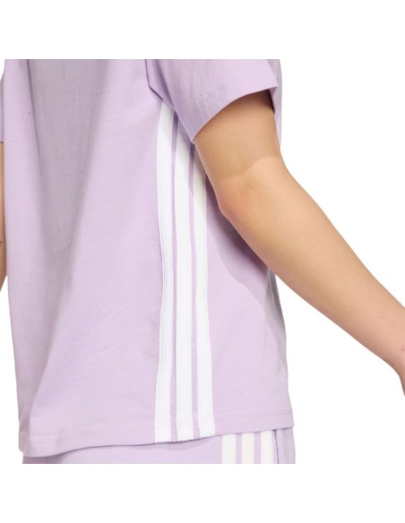 adidas Essentials 3Stripes Cotton Women's TShirt Light Purple JX7619