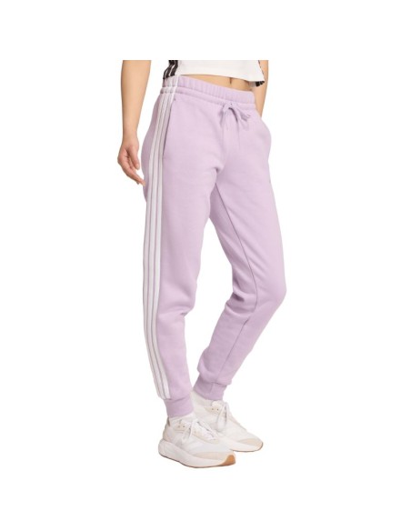 adidas Essentials 3Stripes Fleece Slim Women's Pants Pink JY3097