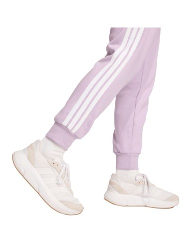 adidas Essentials 3Stripes Fleece Slim Women's Pants Pink JY3097