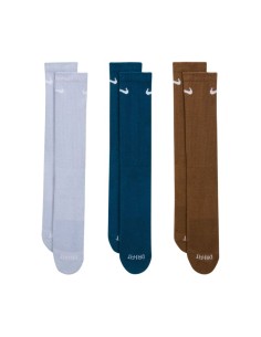 Nike Everyday Plus Cushioned Socks 3 Pairs Purple Blue Brown SX6888 970