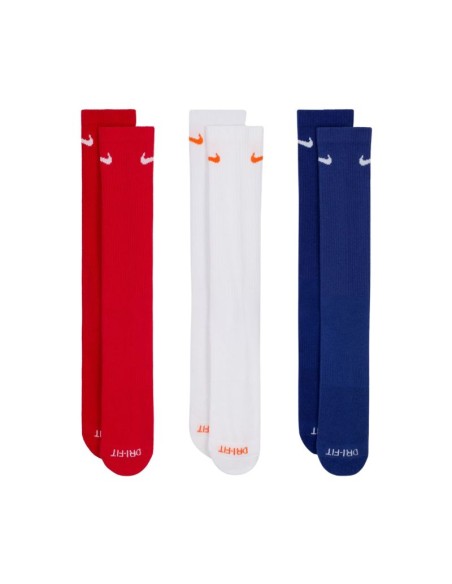 Nike Everyday Plus Cushioned Socks 3 Pairs Red White Navy SX6888 996