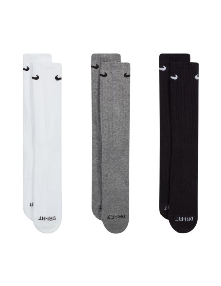 Nike Everyday Plus Cushioned Socks 3 Pairs White Gray Black SX6888 964