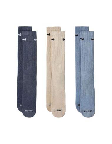 Nike Everyday Plus Cushioned Socks 3 Pairs Dark Gray Beige Light Gray SX6888 901