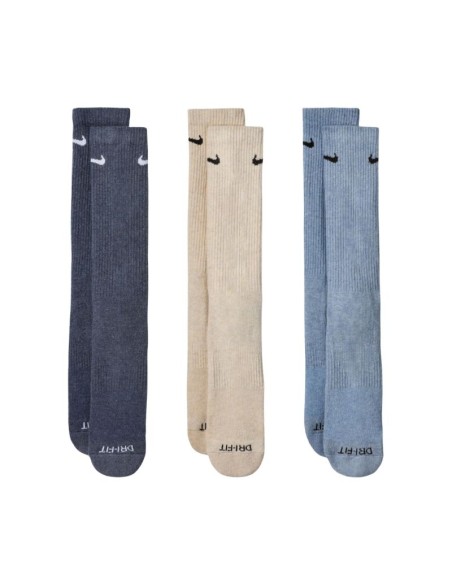 Nike Everyday Plus Cushioned Socks 3 Pairs Dark Gray Beige Light Gray SX6888 901