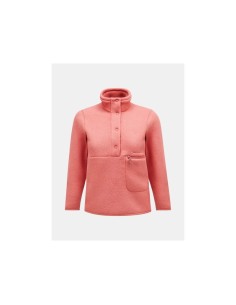 Peak Performance W Fleece Snap T Pink Sweatshirt