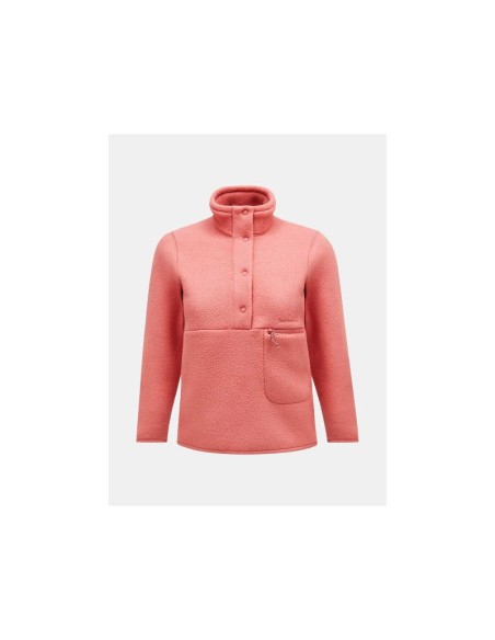 Peak Performance W Fleece Snap T Pink Sweatshirt