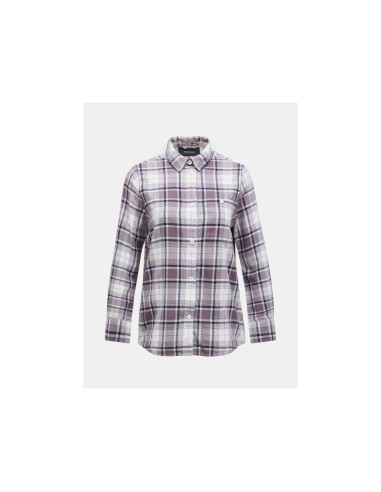 Peak Performance W Cotton Flannel Shirt Purple and White Check