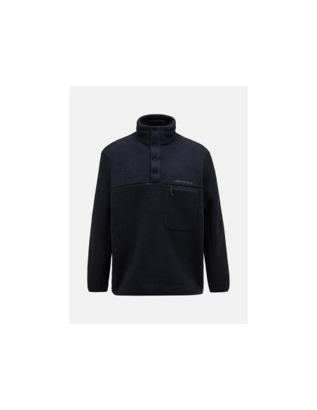 Peak Performance M Fleece Snap TNeck sweatshirt black