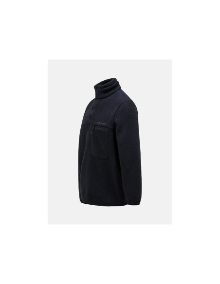 Peak Performance M Fleece Snap TNeck sweatshirt black