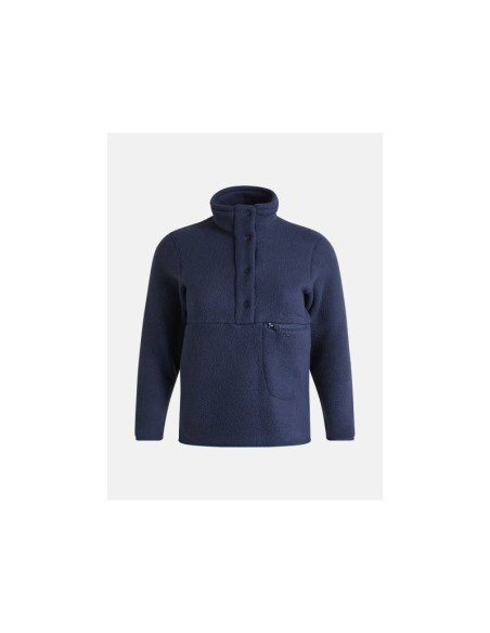 Peak Performance W Fleece Snap T Neck sweatshirt blue