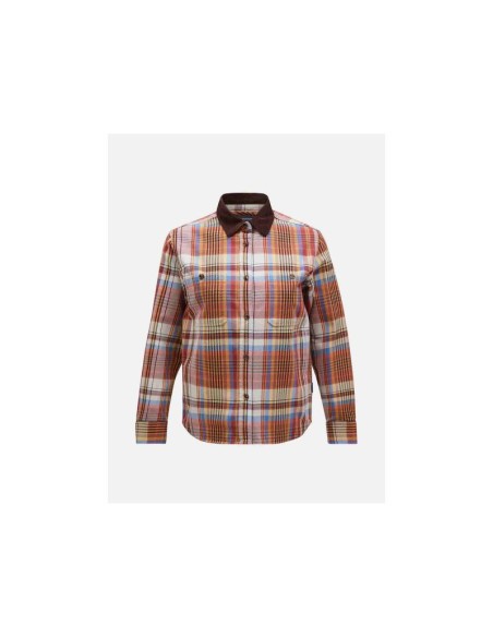 Peak Performance W Heavy Cotton Shirt Brown Plaid