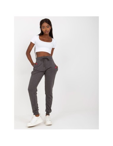 Dark gray melange basic jogger sweatpants B00505