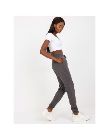 Dark gray melange basic jogger sweatpants B00505