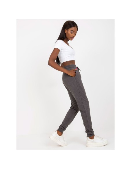 Dark gray melange basic jogger sweatpants B00505