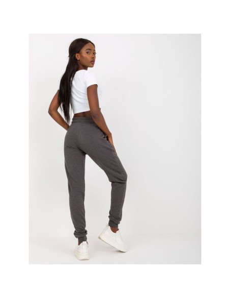 Dark gray melange basic jogger sweatpants B00505