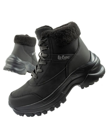 Lee Cooper women's winter hiking sports shoes insulated black laceup