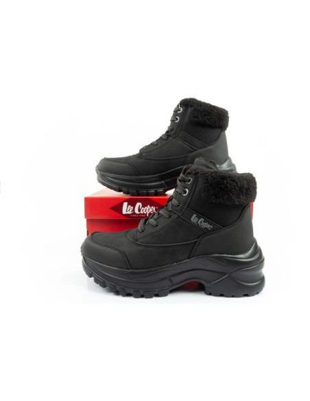 Lee Cooper women's winter hiking sports shoes insulated black laceup